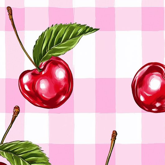 Red Cherry Pink Gingham Plaid Pattern Telefoonhoes iPhone Hoesje