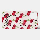 Red Cherry Polka Dots Girly  gepersonaliseerd Case-Mate iPhone Case (Achterkant (horizontaal))