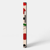 Red Cherry Retro Polka Dots gepersonaliseerd iPhone Hoesje (Linkerkant)