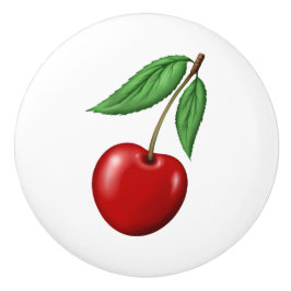 Red Cherry Retro Style Fruit Design Keramische Knop