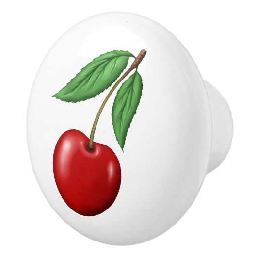 Red Cherry Retro Style Fruit Design Keramische Knop (Rechts)