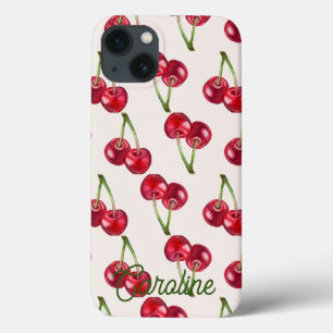 Red Cherry Retro  Sweety Girly gepersonaliseerd Case-Mate iPhone Case