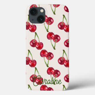 Red Cherry Retro  Sweety Girly gepersonaliseerd Case-Mate iPhone Case
