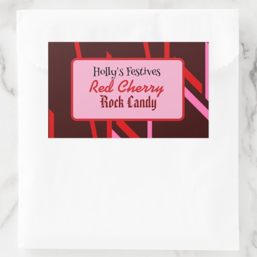 Red cherry rock snoep label (Tas)