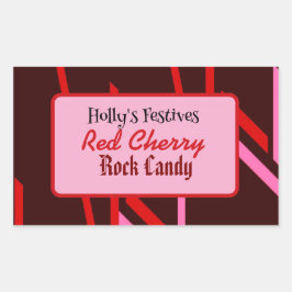 Red cherry rock snoep label