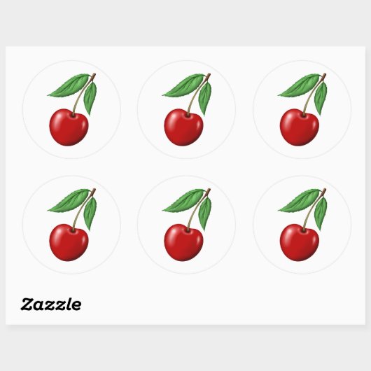 Red Cherry Ronde Sticker (Vel)