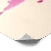 Red Cherry roze Waterverf Single Flower Painting Poster (Hoek)