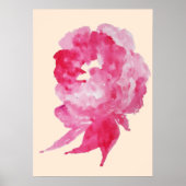 Red Cherry roze Waterverf Single Flower Painting Poster (Voorkant)