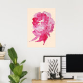Red Cherry roze Waterverf Single Flower Painting Poster (Thuiskantoor)
