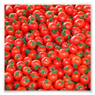 Red Cherry Tomaten Pattern Foto Afdruk
