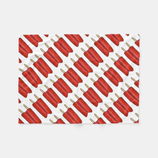 Red Cherry Twin Pop Popsicle Ice Lolly Lollies Fleece Deken (Voorkant (Horizontaal))