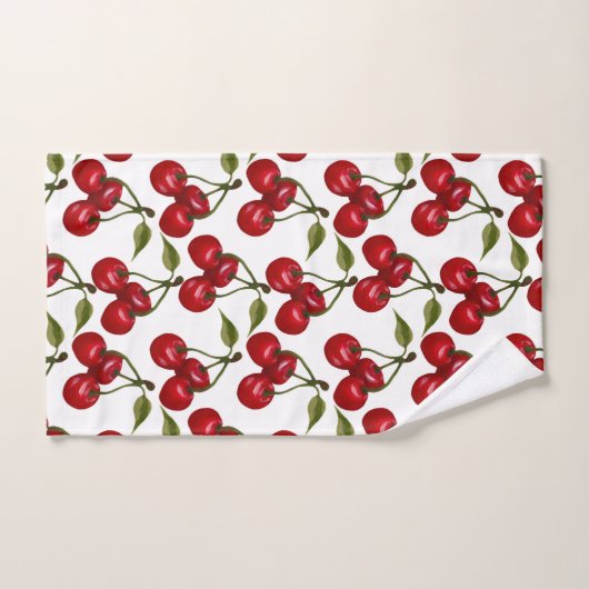  Red Cherry Waterverf Bad Handdoek (Handdoek)