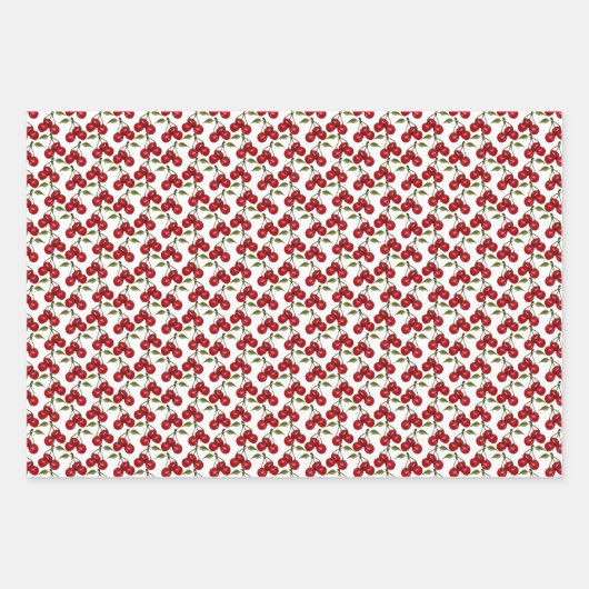  Red Cherry Waterverf Inpakpapier Vel (Voorkant 3)