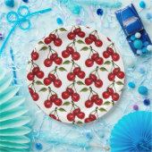  Red Cherry Waterverf Papieren Bordje (Feest)