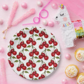  Red Cherry Waterverf Papieren Bordje (Feest)