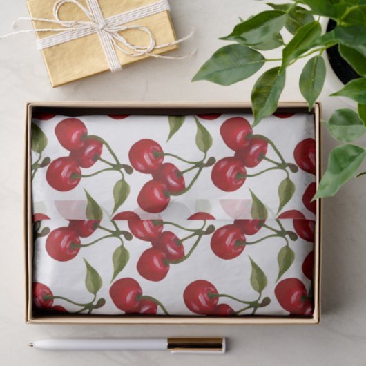 Red Cherry Waterverf Tissuepapier (Geschenk)
