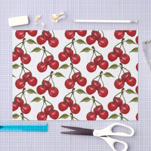 Red Cherry Waterverf Tissuepapier (Craft)