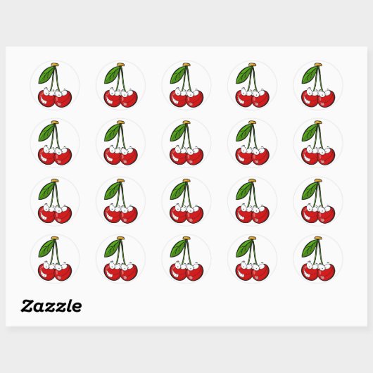 Red Cherry's stripfiguren Ronde Sticker (Vel)