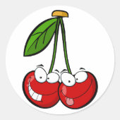 Red Cherry's stripfiguren Ronde Sticker (Voorkant)