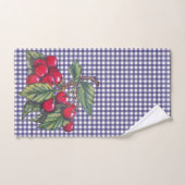 Red Chery Blue Gingham Country Kitchen Handdoek (Handdoek)