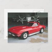 Red Chevrolet Corvette Post Card Briefkaart (Voorkant / Achterkant)