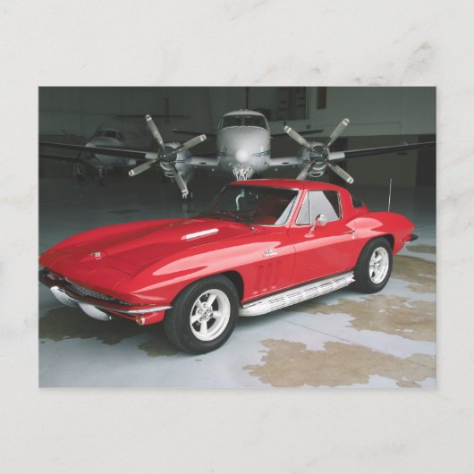 Red Chevrolet Corvette Post Card Briefkaart (Voorkant)