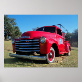 Red Chevrolet Country Pickup Truck Poster Foto