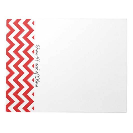 Red Chevron Aangepast Notitieblok (Voorkant)