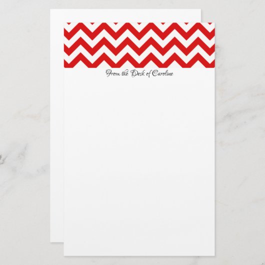 Red Chevron - Aangepast verhaal Briefpapier (Voorkant / Achterkant)