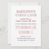 Red Chevron Cheer of Pom Party Invitation Kaart (Achterkant)