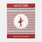 Red Chevron Dancer Persoonlijk Fleece Deken (Voorkant)