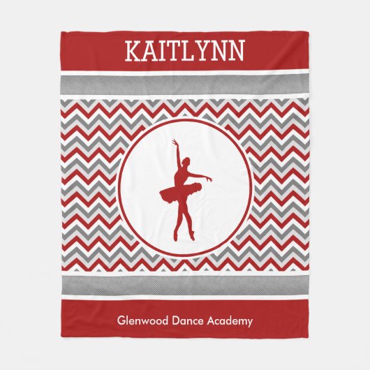 Red Chevron Dancer Persoonlijk Fleece Deken (Voorkant)