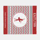 Red Chevron Dancer Persoonlijk Fleece Deken (Voorkant (Horizontaal))