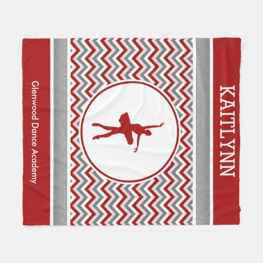 Red Chevron Dancer Persoonlijk Fleece Deken (Voorkant (Horizontaal))