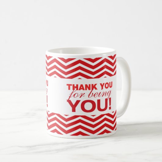 Red Chevron Dank je mok (Voorkant rechts)