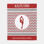 Red Chevron Figuur Skater Personalized Blanket Fleece Deken (Voorkant)