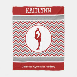 Red Chevron Figuur Skater Personalized Blanket Fleece Deken