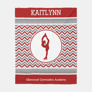 Red Chevron Figuur Skater Personalized Blanket Fleece Deken