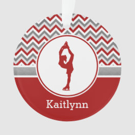 Red Chevron Figuurgepersonaliseerde versiering Ornament