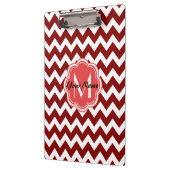 Red Chevron Floral Monogram, gepersonaliseerde naa Klembord (Links)