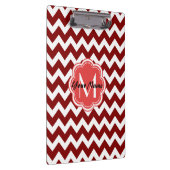 Red Chevron Floral Monogram, gepersonaliseerde naa Klembord (Rechts)