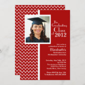 Red Chevron Fotograduatiepartij Kaart (Voorkant / Achterkant)
