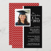 Red Chevron Fotograduatiepartij Kaart (Voorkant / Achterkant)