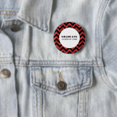 Red Chevron Glitter Afstuderen Button (In situ)