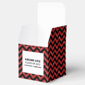 Red Chevron Glitter Afstuderen Favor Boxes Bedankdoosjes (Geopend)