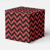 Red Chevron Glitter Afstuderen Favor Boxes Bedankdoosjes (Achterkant)