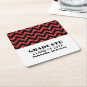 Red Chevron Glitter Afstuderen Onderzetters (Schuin)