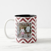 Red Chevron Glitter met 2 Afbeeldingen ontwerpen u Tweekleurige Koffiemok (Links)