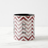 Red Chevron Glitter met 2 Afbeeldingen ontwerpen u Tweekleurige Koffiemok (Center)