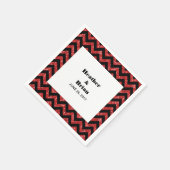 Red Chevron Glitter Paper Napkins Servetten (Hoek)